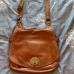 Coach caramel leather satchel bag